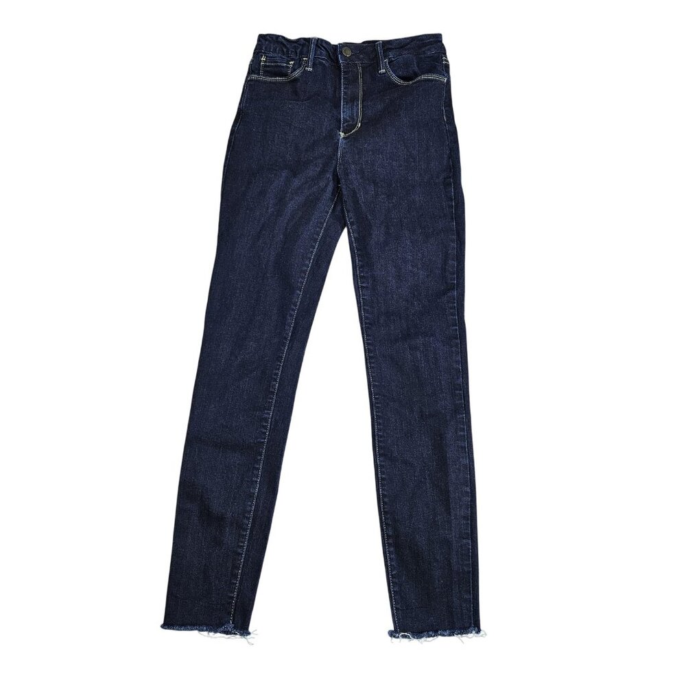 Just Black Denim Skinny‎ Jeans Womens 27 Blue Dark Wash Mid Rise Frayed Hem